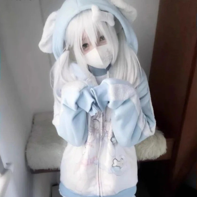 Japanese Casual Sweet Y2k Kawaii Hoodies Loose All Match Cute Contrast Color Women Coats Fashion Cartoon Print Zipper Sweatshirt
Japanese Casual Sweet Y2k Kawaii Hoodies Loose All Match Cute Contrast Color Women Coats Fashion Cartoon Print Zipper Sweatshirt