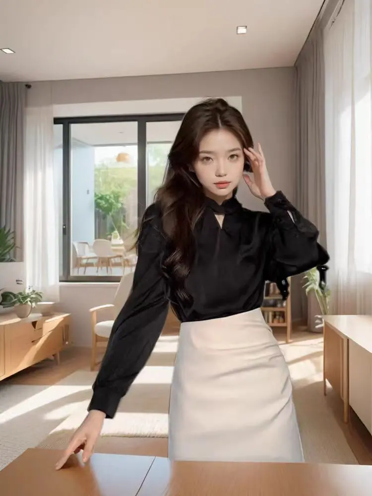 New Fashion Blouse Women Blue Black Chiffon Long Sleeve Blouse Shirt Elegant Ladies Tops Blouses Shirts Blusa Camisas De Mujer
New Fashion Blouse Women Blue Black Chiffon Long Sleeve Blouse Shirt Elegant Ladies Tops Blouses Shirts Blusa Camisas De Mujer