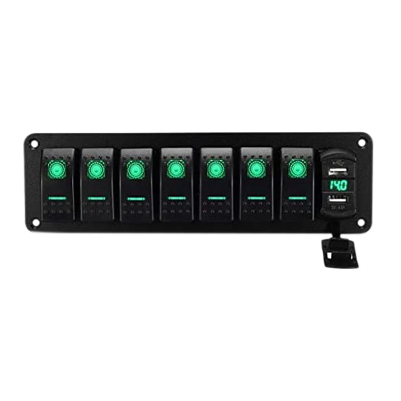 Efficientt-Car Waterproof Marine Boat Rocker Switch Panel 8 Gang 12V/24V Circuit Breaker Dual USB Slots Light Button
Efficientt-Car Waterproof Marine Boat Rocker Switch Panel 8 Gang 12V/24V Circuit Breaker Dual USB Slots Light Button