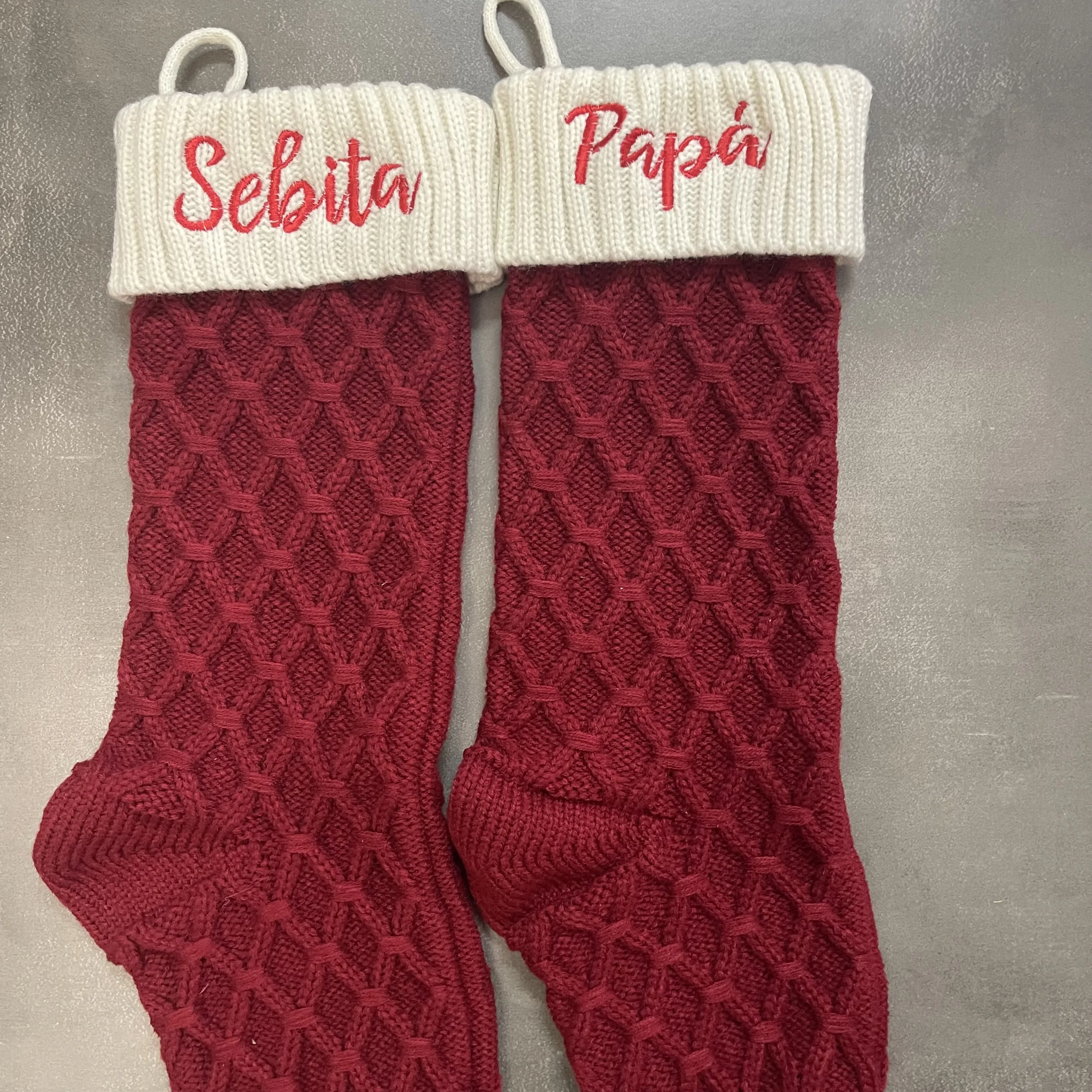 Knitted Christmas Gift Bag Decorative Stockings Custom Name Christmas Sock Hangings Large Capacity Kids Gift Socks Candy Bags
Knitted Christmas Gift Bag Decorative Stockings Custom Name Christmas Sock Hangings Large Capacity Kids Gift Socks Candy Bags
