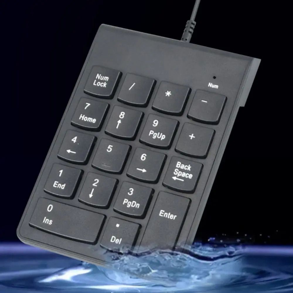 Mini Wired Numeric Keypad Ergonomic Portable 18 Keys Keyboard Waterproof Professional USB Digital Keyboard Bank Finance