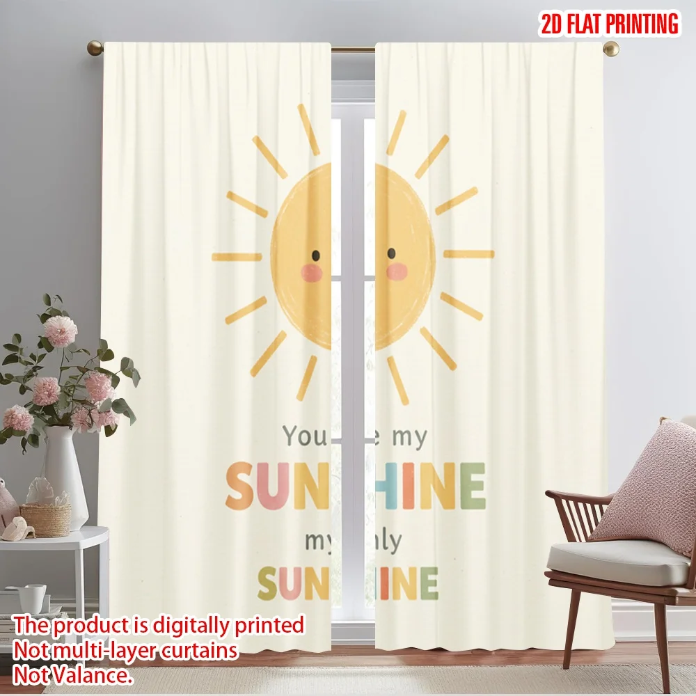 2pcs 2D flat printing Window Curtains Cute Sun Smiling Sunshine Fabric Without Electricity Family Party for Indoor Celebrations
2pcs 2D flat printing Window Curtains Cute Sun Smiling Sunshine Fabric Without Electricity Family Party for Indoor Celebrations
