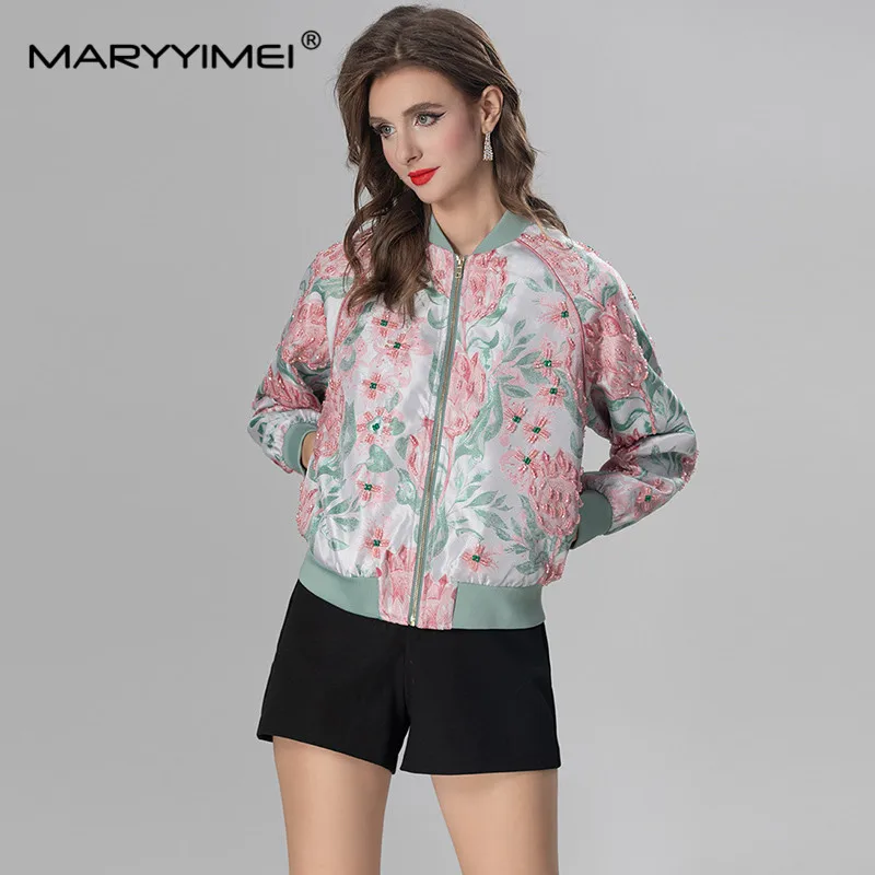 MARYYIMEI Women's Elegant Chic Streetwear Coat Stand Collar Pink/Green Beading Long Sleeve Short Overcoat
MARYYIMEI Women's Elegant Chic Streetwear Coat Stand Collar Pink/Green Beading Long Sleeve Short Overcoat