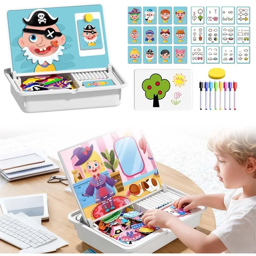 Магнитные головоломки для лица, игра для путешествий, двухсторонняя обучающая игрушка для дошкольников, магнитные коробки-головоломки
Магнитные головоломки для лица, игра для путешествий, двухсторонняя обучающая игрушка для дошкольников, магнитные коробки-головоломки