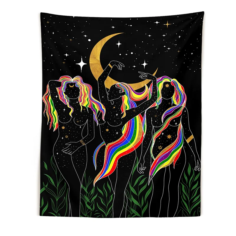Moon woman tapestry Wall hanging psychedelic art Simple lines Bohemian home living room decoration
Moon woman tapestry Wall hanging psychedelic art Simple lines Bohemian home living room decoration