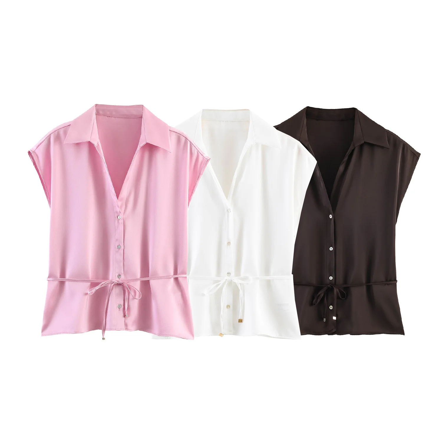 Dave&di European And American Style Waist Belt Short Sleeved Silk Textured Shirt Blouses Women's Clothes Shirts Tops
Dave&di European And American Style Waist Belt Short Sleeved Silk Textured Shirt Blouses Women's Clothes Shirts Tops