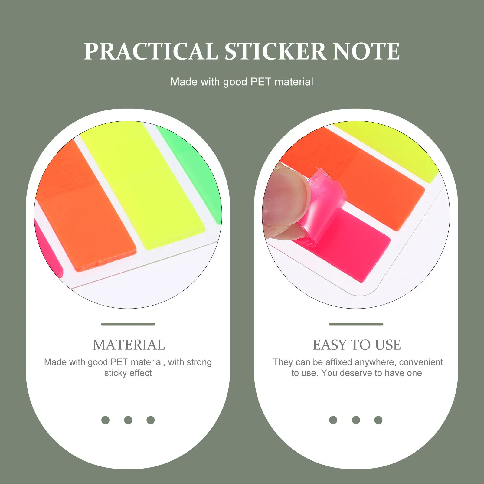 2000 индексных стикеров из ПЭТ-материала с сильным клеем для выделения заметок, классификации, портативные клейкие закладки для учебы и офиса
2000 индексных стикеров из ПЭТ-материала с сильным клеем для выделения заметок, классификации, портативные клейкие закладки для учебы и офиса