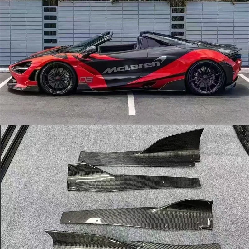 Для McLaren 720S ReaI боковые юбки из углеродного волокна, расширители губ, спойлер, автомобильные аксессуары, комплект кузова
Для McLaren 720S ReaI боковые юбки из углеродного волокна, расширители губ, спойлер, автомобильные аксессуары, комплект кузова
