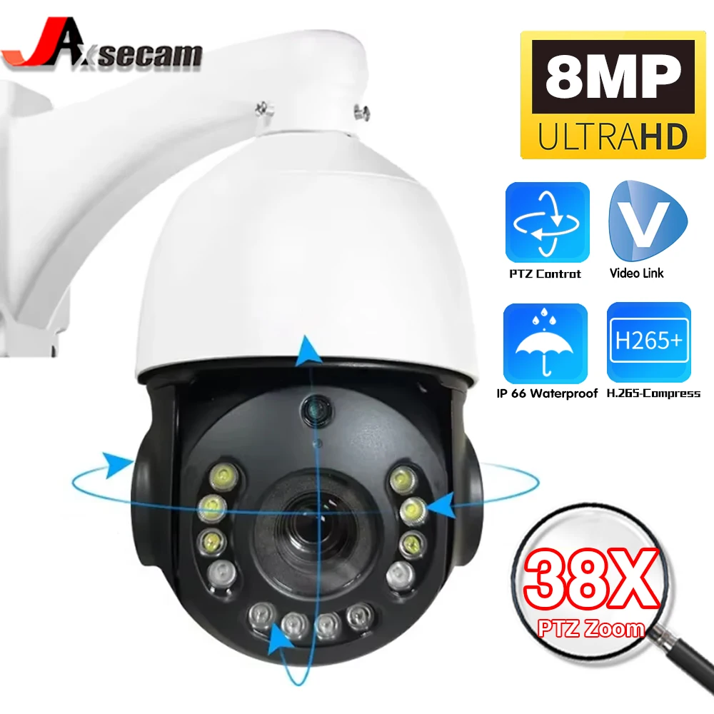 Наружная купольная IP-камера 38X Zoom POE PTZ 4K 8 МП 5 Мп H.265, скоростная купольная IP-камера с ночным видением 150 м, камера видеонаблюдения POE, совместимая с протоколом сетевого видеорегистратора
Наружная купольная IP-камера 38X Zoom POE PTZ 4K 8 МП 5 Мп H.265, скоростная купольная IP-камера с ночным видением 150 м, камера видеонаблюдения POE, совместимая с протоколом сетевого видеорегистратора