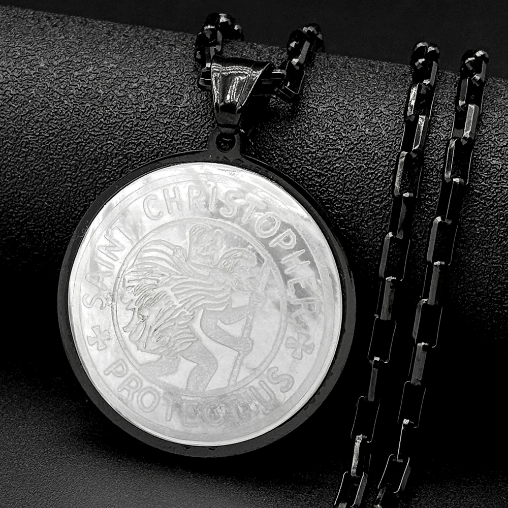 Saint Christopher Protect Us Pendant Necklace For Women Men Stainless Steel Shell Catholic Religion Amulet Faith Chain Jewelry
Saint Christopher Protect Us Pendant Necklace For Women Men Stainless Steel Shell Catholic Religion Amulet Faith Chain Jewelry