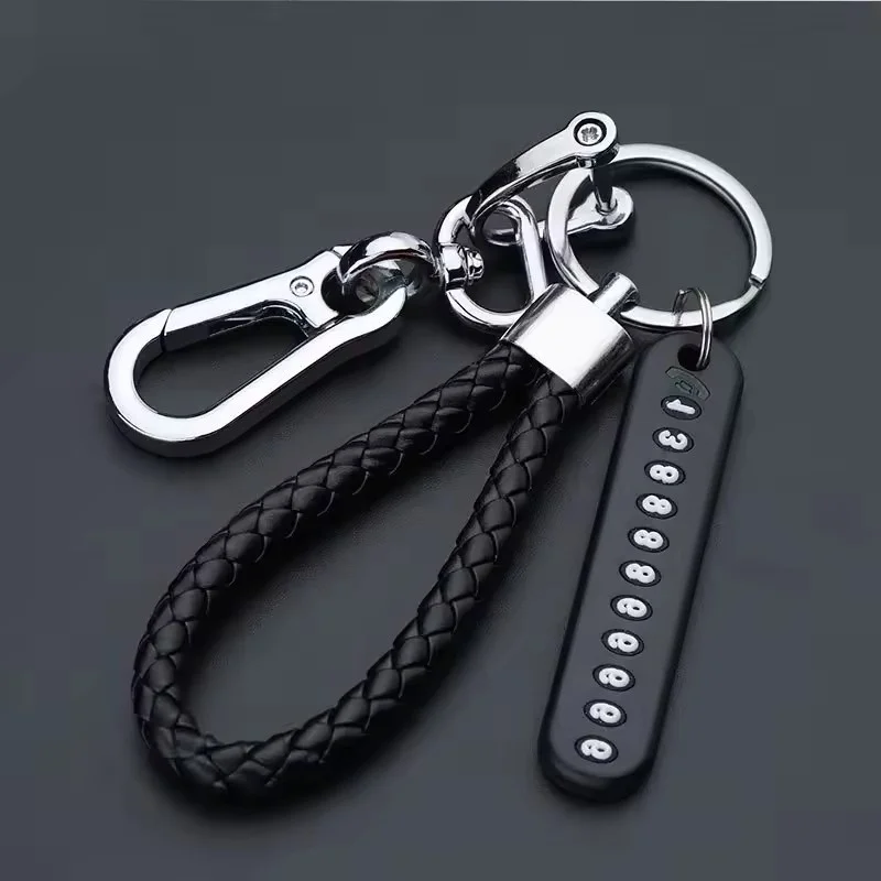 Portable DIY Mobile Phone Number Plate Pendant Keychain Men Punk Simple Woven Leather Rope Anti-lost Car Key Chain Accessories
Portable DIY Mobile Phone Number Plate Pendant Keychain Men Punk Simple Woven Leather Rope Anti-lost Car Key Chain Accessories