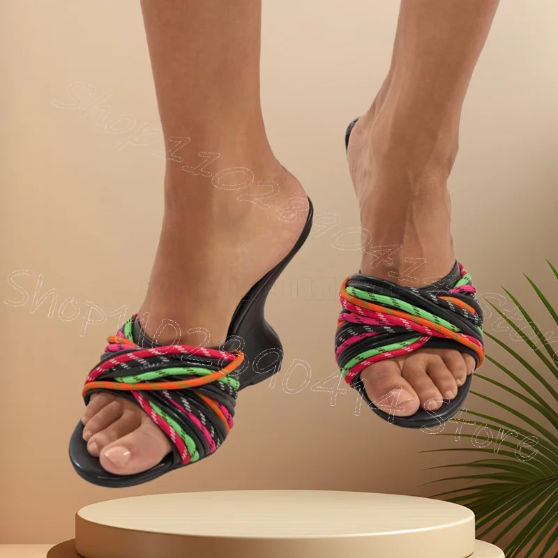 Colorful Rope Strange Style Heels Slippers Slip On Women Shoes Open Toe New Fashion Party Feast Dating 2026 Zapatos Para Mujere
Colorful Rope Strange Style Heels Slippers Slip On Women Shoes Open Toe New Fashion Party Feast Dating 2026 Zapatos Para Mujere