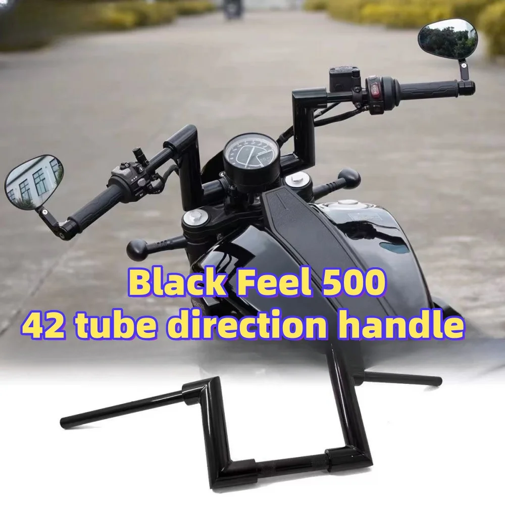 For Benda-Guidon Harley retro modified black feeling 500, no line changes, bold 42 tube steering handle
For Benda-Guidon Harley retro modified black feeling 500, no line changes, bold 42 tube steering handle