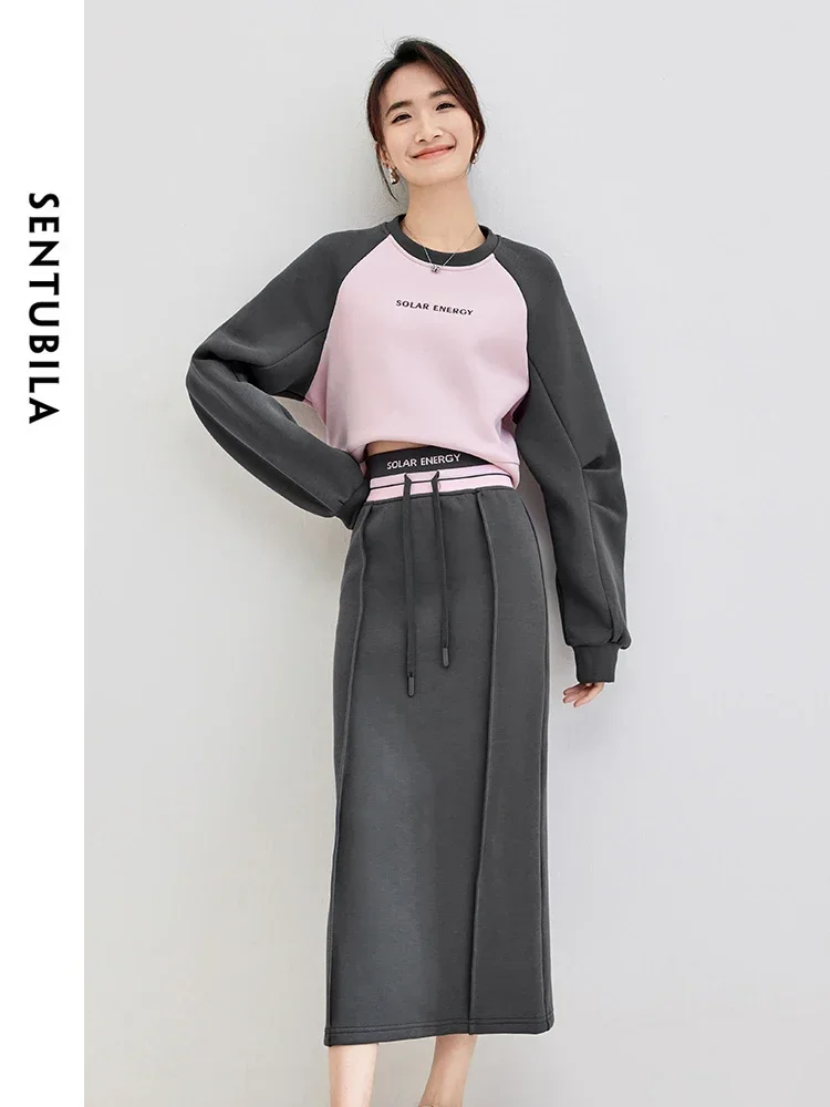 SENTUBILA Casual 2 Piece Sets Womens Outfit O-neck Contrast Sweatshirt Midi Skirt 2025 Spring New In Matching Set 133Z52299
SENTUBILA Casual 2 Piece Sets Womens Outfit O-neck Contrast Sweatshirt Midi Skirt 2025 Spring New In Matching Set 133Z52299