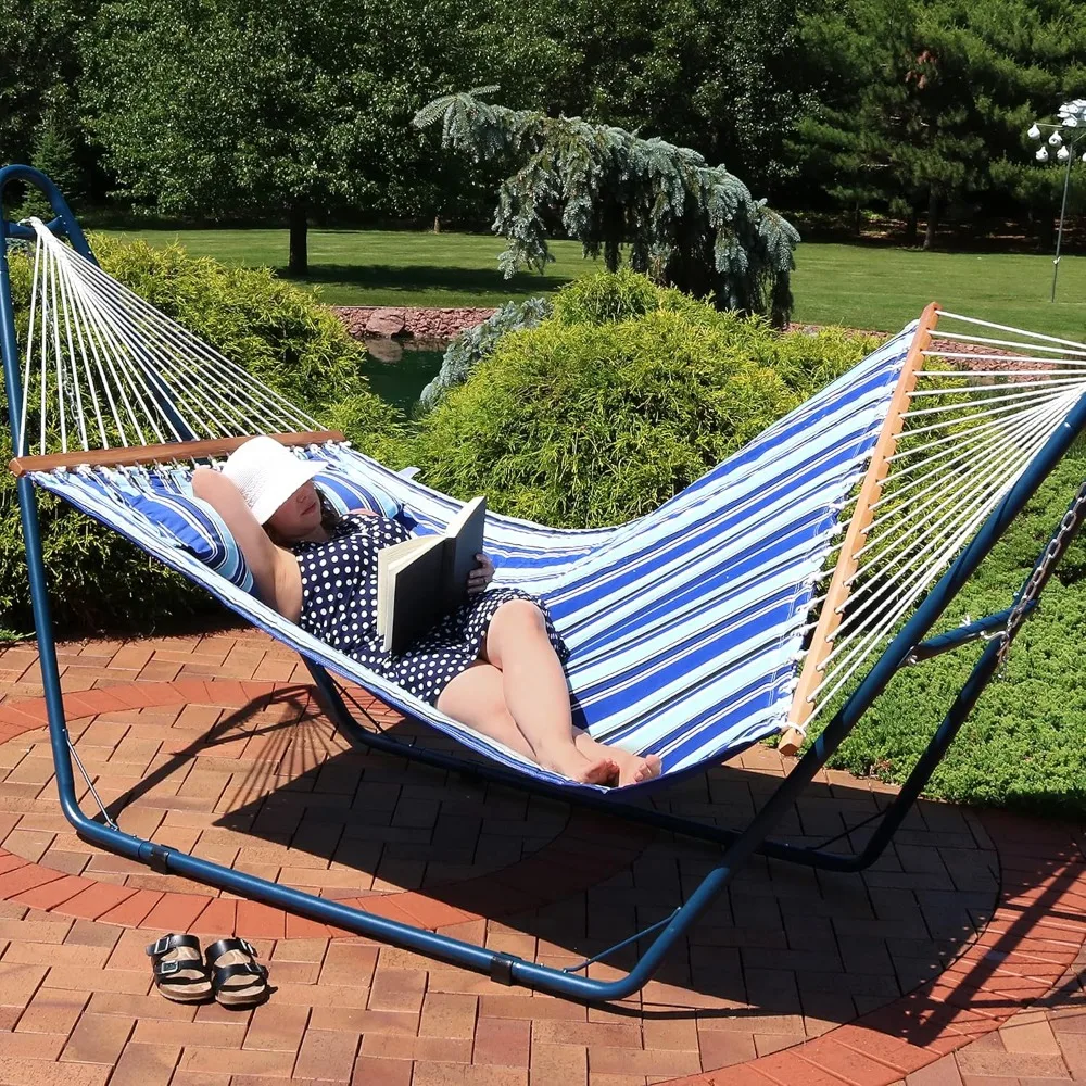 Outdoor Quilted Fabric Hammock - Two-Person with Spreader Bars - Heavy-Duty 450-Pound Capacity - Catalina Beach
Outdoor Quilted Fabric Hammock - Two-Person with Spreader Bars - Heavy-Duty 450-Pound Capacity - Catalina Beach