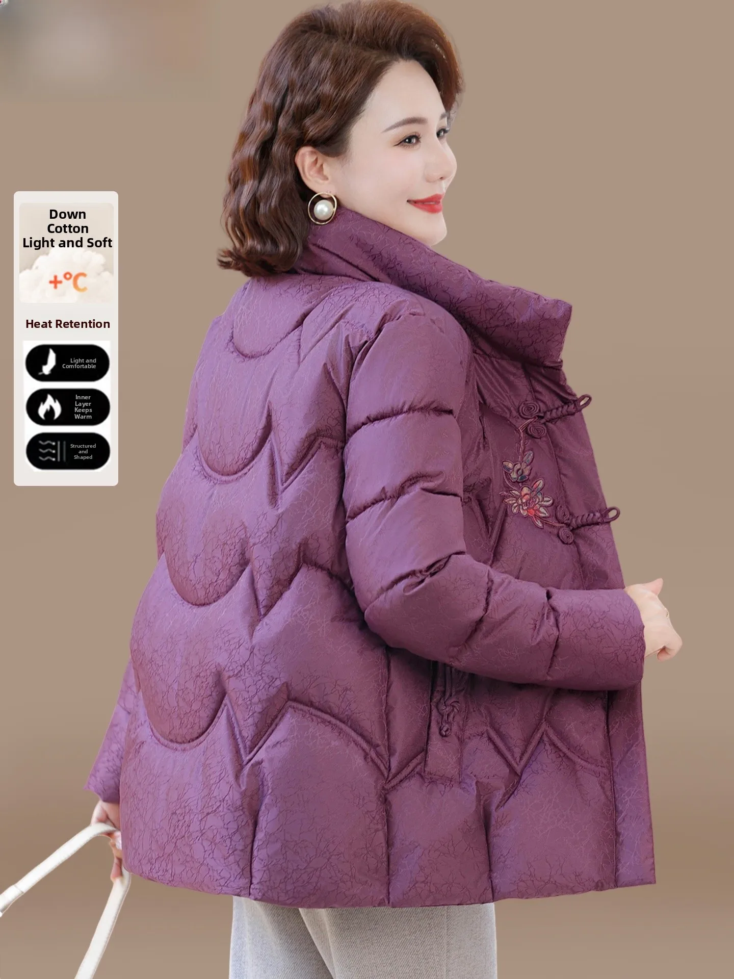 Lightweight Cotton Jaet Women's Faion Autumn Winter Coat down Filled Traditional Chinese Sle Warmth Outerwear for Middl...
Lightweight Cotton Jaet Women's Faion Autumn Winter Coat down Filled Traditional Chinese Sle Warmth Outerwear for Middl...