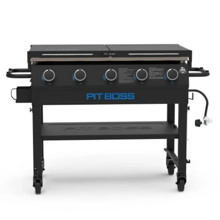 5-Burner Gas Grill with Folding Shelves and Griddle Black Durable Stainless Steel Construction Ideal for Outdoor Cooking and La
5-Burner Gas Grill with Folding Shelves and Griddle Black Durable Stainless Steel Construction Ideal for Outdoor Cooking and La
