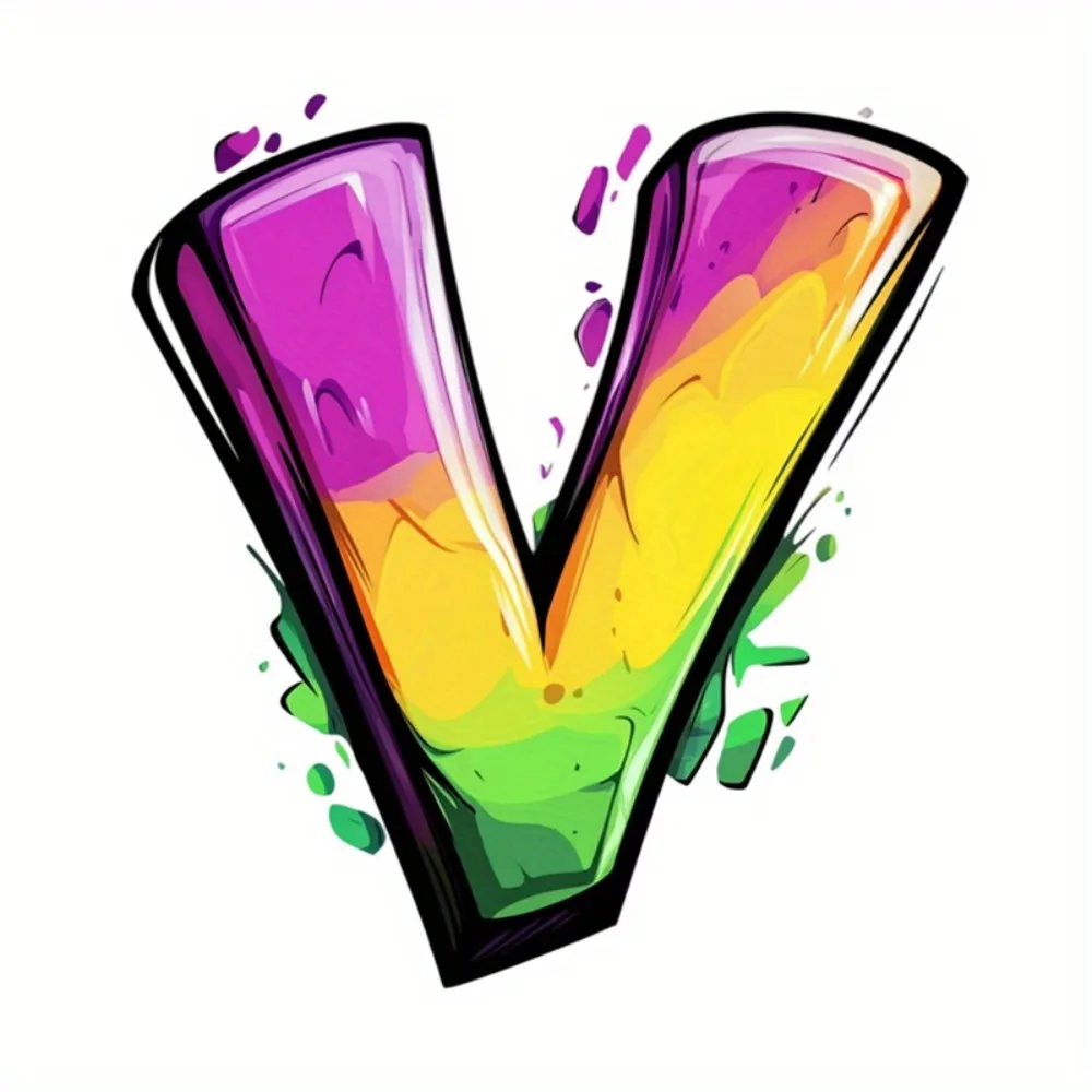Colorful Graffiti Style Letter V Trendy and Artistic Vinyl Stickers Suitable for Laptops Cars Motorcycles Scratch Guards
Colorful Graffiti Style Letter V Trendy and Artistic Vinyl Stickers Suitable for Laptops Cars Motorcycles Scratch Guards
