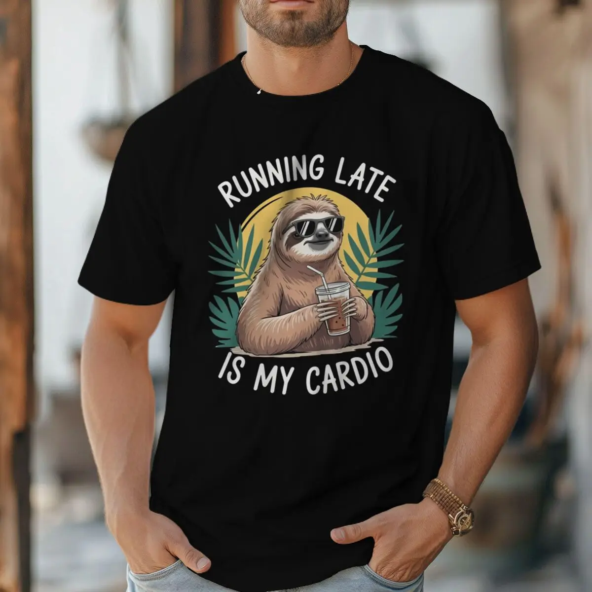 Fun Sloth "Running Late Is My Cardio" T-Shirt Men's Humorous Quotes Casual Harajuku Animal Streetwear Fashion Ropa Hombre
Fun Sloth "Running Late Is My Cardio" T-Shirt Men's Humorous Quotes Casual Harajuku Animal Streetwear Fashion Ropa Hombre