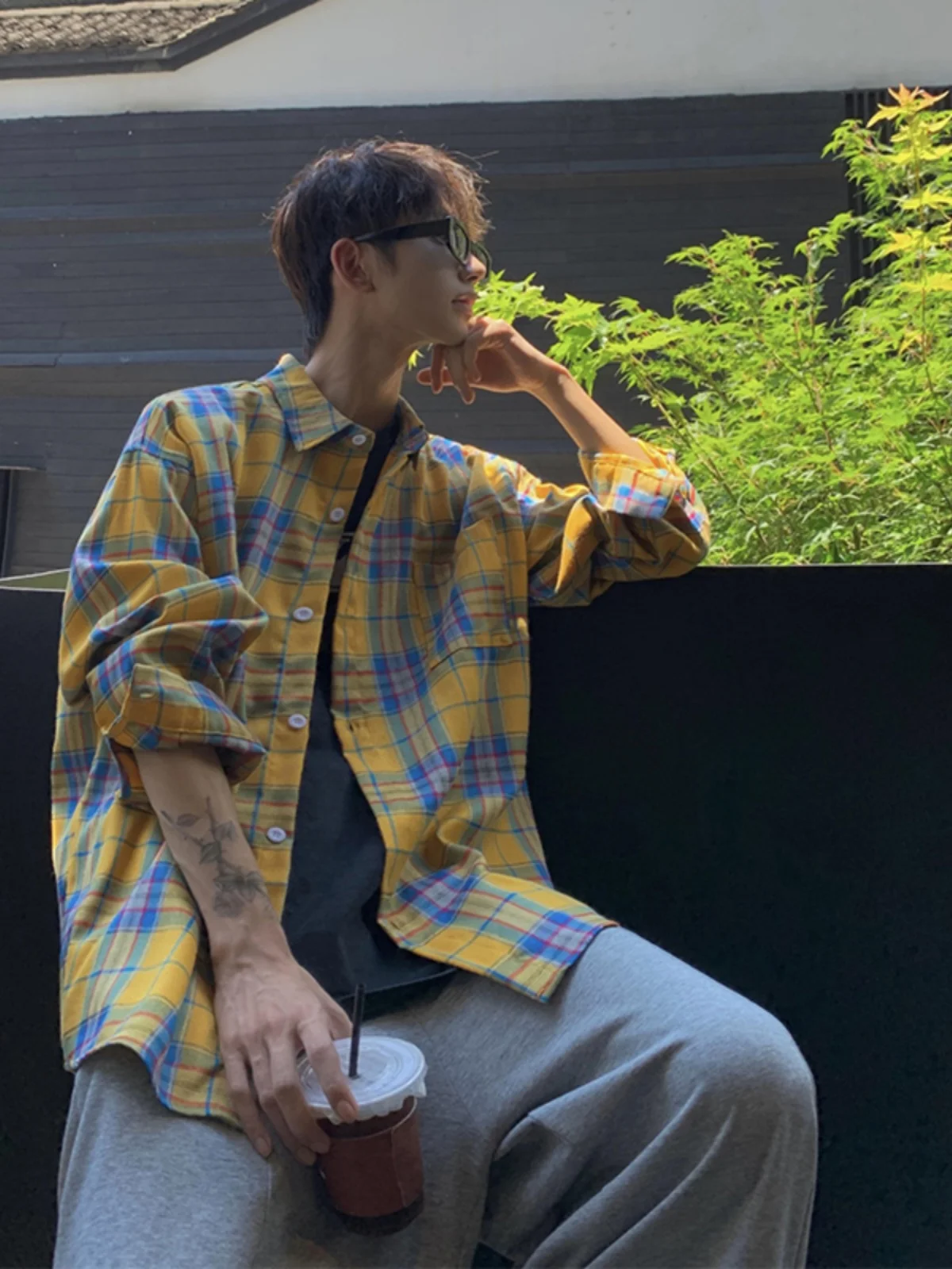 Yellow Plaid Long Sve Men's irt Summer Trendy Harajuku Sle Premium Feeling Cheered irt Jaet Loose Fit Youth
Yellow Plaid Long Sve Men's irt Summer Trendy Harajuku Sle Premium Feeling Cheered irt Jaet Loose Fit Youth