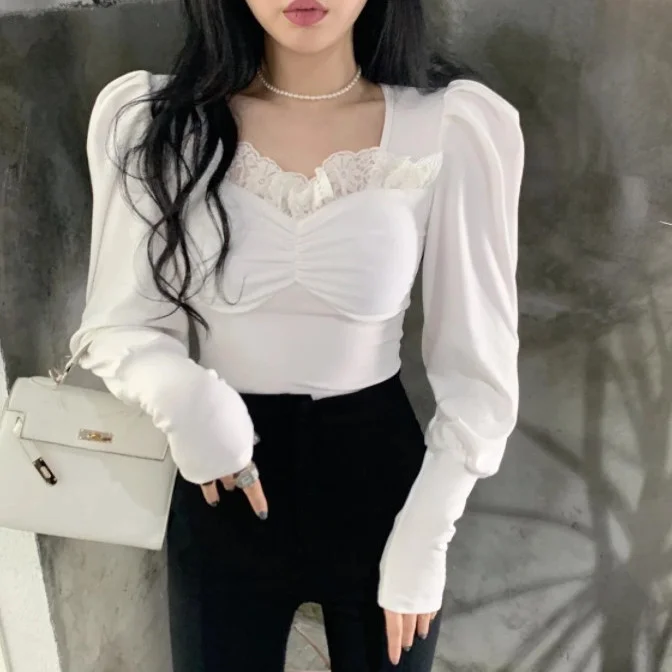 Design Lace T-shirt Women's Pleated Short Sleeve Shirt Blusas Clothes for Women Tops Shirts Blouses
Design Lace T-shirt Women's Pleated Short Sleeve Shirt Blusas Clothes for Women Tops Shirts Blouses