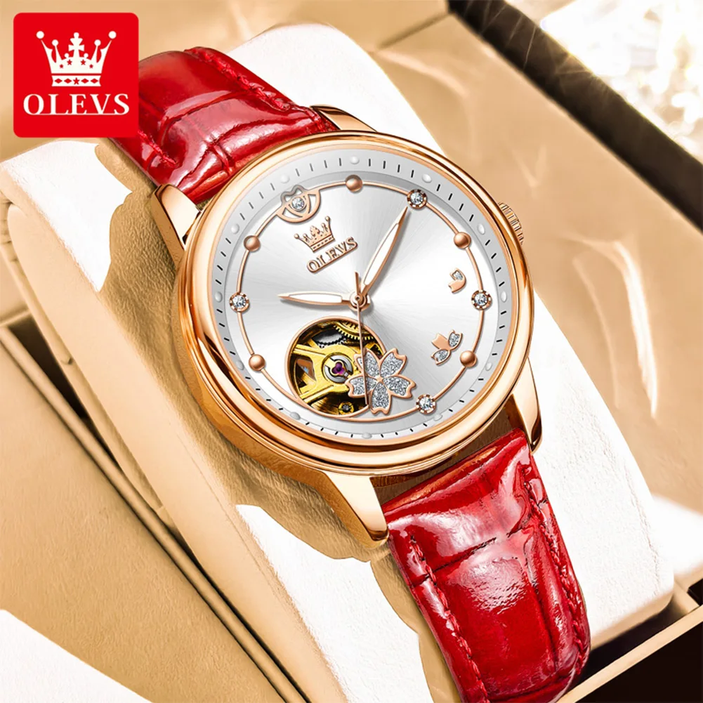 OLEVS 6732 Original Women's Watches Hollow Automatic Mechanical Wrist Watches for Woman Elegant Diamond Scale Ladies Dress Watch
OLEVS 6732 Original Women's Watches Hollow Automatic Mechanical Wrist Watches for Woman Elegant Diamond Scale Ladies Dress Watch