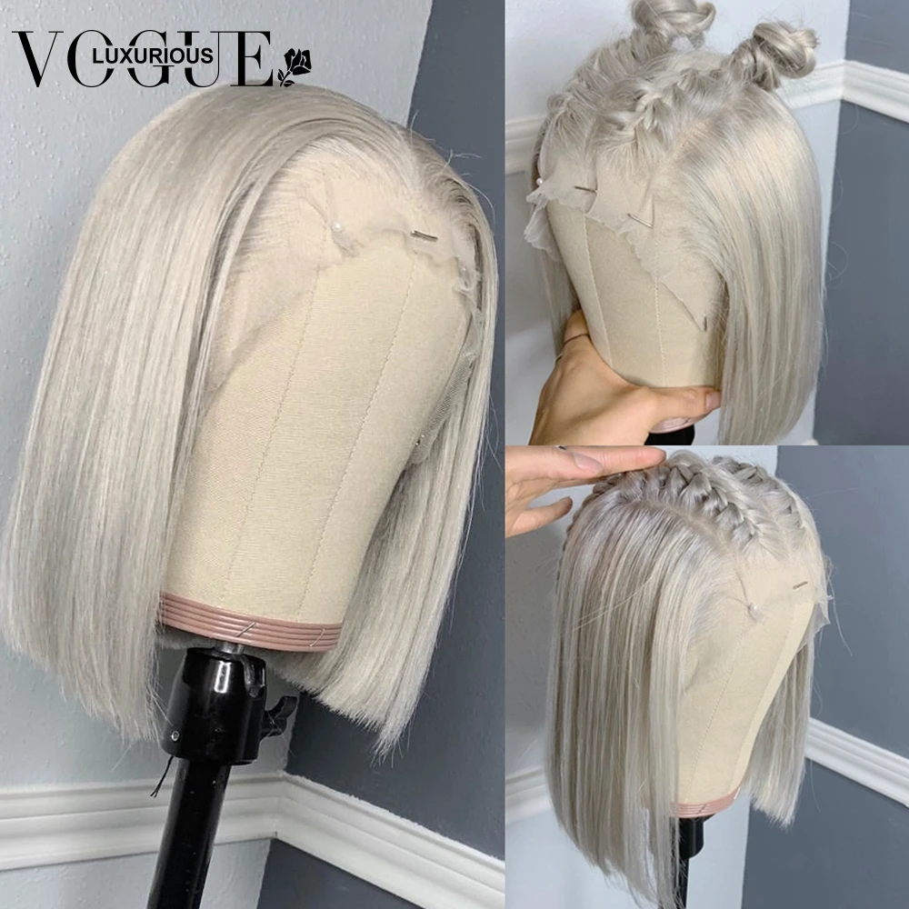 4x4 Silver Grey Short Bob Lace Closure Wig #60 Platinum Brazilian Virgin Human Hair 13x4 13x6 Lace Front Wigs Pre Plucked
4x4 Silver Grey Short Bob Lace Closure Wig #60 Platinum Brazilian Virgin Human Hair 13x4 13x6 Lace Front Wigs Pre Plucked