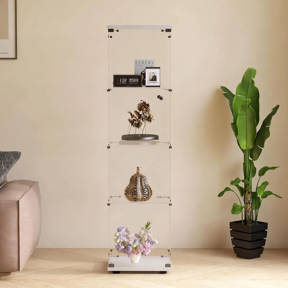 4-Tier Glass Display Cabinet with Metal Lock, 5mm Tempered Curio Caollection Display Case, loor Standing Glass Curio Cabinet Sho
4-Tier Glass Display Cabinet with Metal Lock, 5mm Tempered Curio Caollection Display Case, loor Standing Glass Curio Cabinet Sho