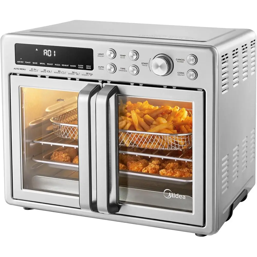 Extra Large 26.4 QT Air Fryer Toaster Oven Combo, 10-in-1 Multifunction, 25% Faster, 90% Less Oil, Stainless Steel
Extra Large 26.4 QT Air Fryer Toaster Oven Combo, 10-in-1 Multifunction, 25% Faster, 90% Less Oil, Stainless Steel