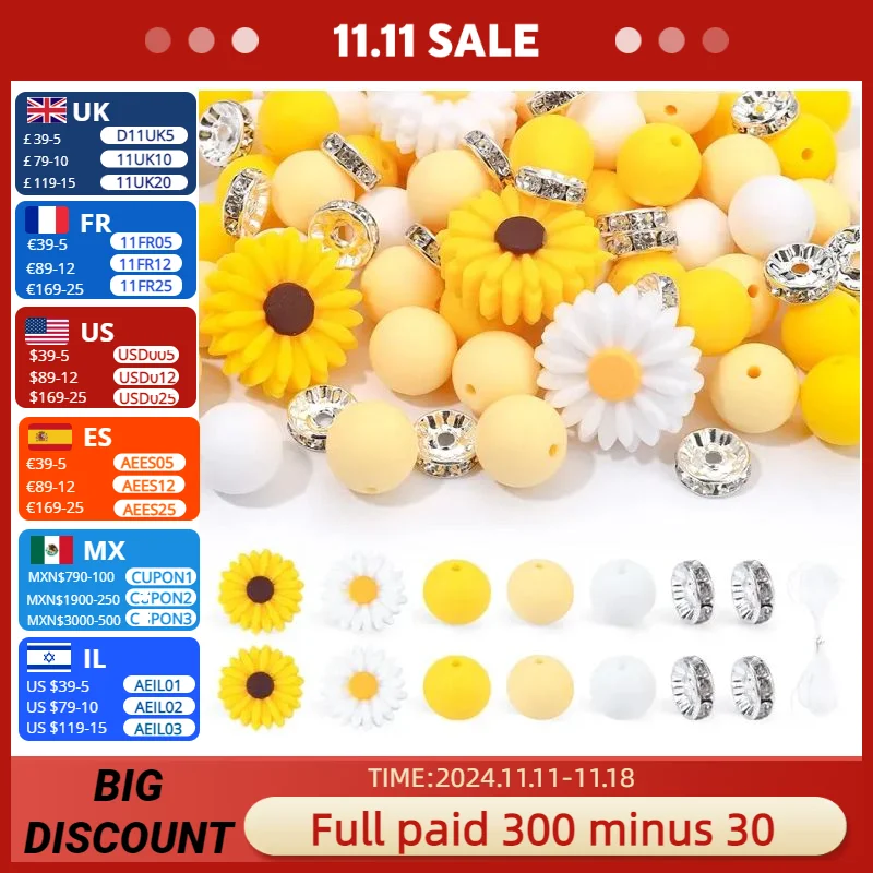 Vibrant Silicone Mini Sunflower Focal Beads for Bracelet and Necklace Making,Beaded Pen Decors, Home Decoration DIY Accessories
Vibrant Silicone Mini Sunflower Focal Beads for Bracelet and Necklace Making,Beaded Pen Decors, Home Decoration DIY Accessories