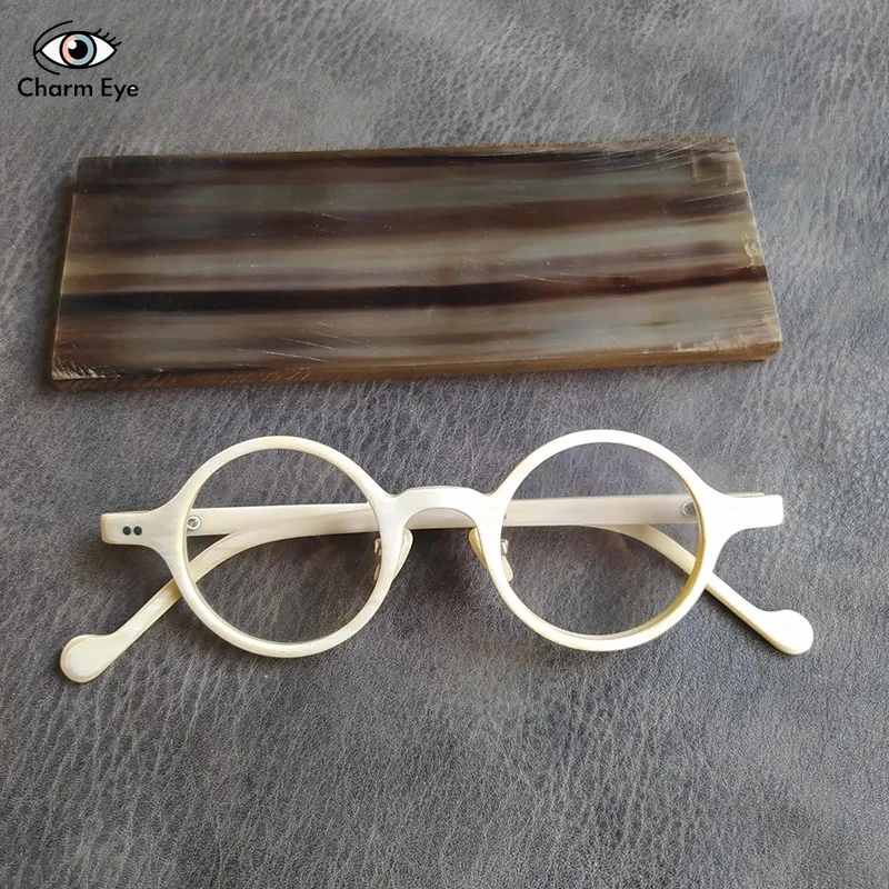 2026 High-Quality Pure Natural Buffalo Horn Glasses Men Handcrafted Retro Round Optical Women Reading Prescription Eyewear Frame
2026 High-Quality Pure Natural Buffalo Horn Glasses Men Handcrafted Retro Round Optical Women Reading Prescription Eyewear Frame