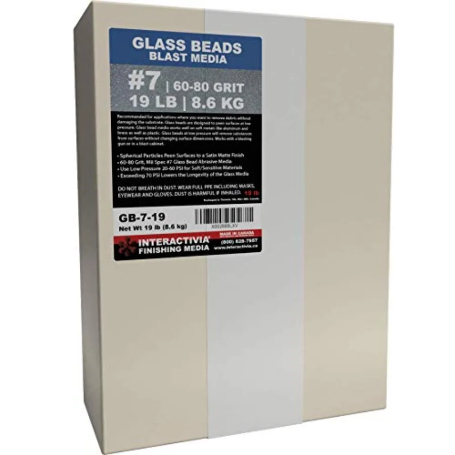 #7 Glass Beads - 19 lb or 8.6 kg - Blasting Abrasive Media Fine 60-80 Mesh or Grit - Spec No 7 for Blast Cabinets Or Sand Blast
#7 Glass Beads - 19 lb or 8.6 kg - Blasting Abrasive Media Fine 60-80 Mesh or Grit - Spec No 7 for Blast Cabinets Or Sand Blast