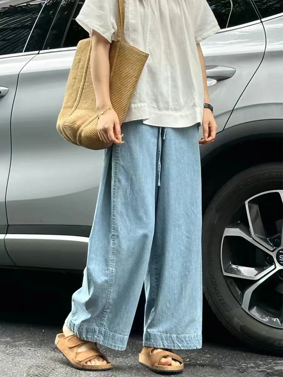 Blue High Waist Wide Leg Jeans Women's Summer Thin Straight Tube Loose Fit Slimming Jeans High Waist Nine-Piece Denim Skinnies
Blue High Waist Wide Leg Jeans Women's Summer Thin Straight Tube Loose Fit Slimming Jeans High Waist Nine-Piece Denim Skinnies