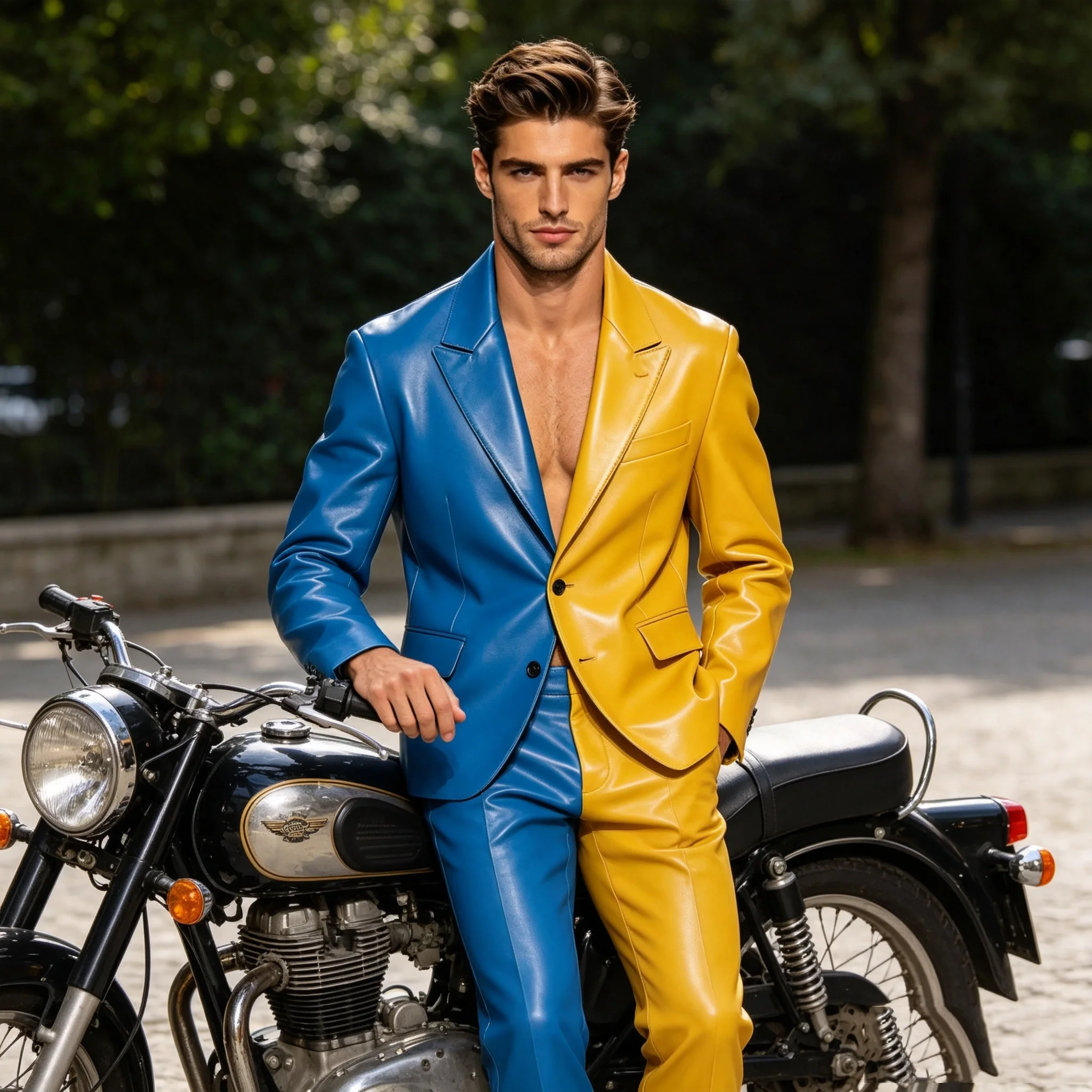 Yellow Blue PU Leather Men Suit Set 2 Piece Blazer+Pants Prom Wedding Tuxedos Coat Customized Formal Office Fashion Groom Jacket
Yellow Blue PU Leather Men Suit Set 2 Piece Blazer+Pants Prom Wedding Tuxedos Coat Customized Formal Office Fashion Groom Jacket