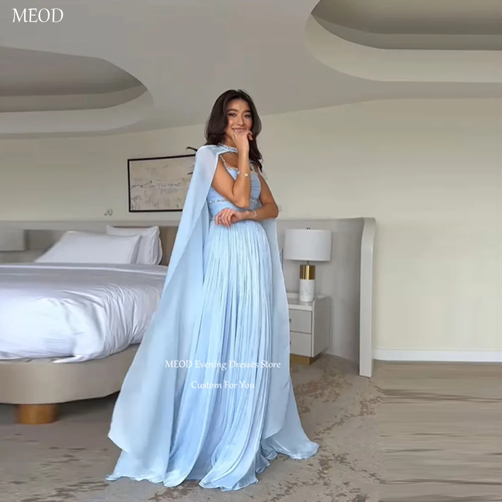 MEOD Sky Bule Strapless Women's Evening Gowns Spaghetti Strap Robes De Soirée A Line Cloak Vestidos De Fiesta Customized
MEOD Sky Bule Strapless Women's Evening Gowns Spaghetti Strap Robes De Soirée A Line Cloak Vestidos De Fiesta Customized