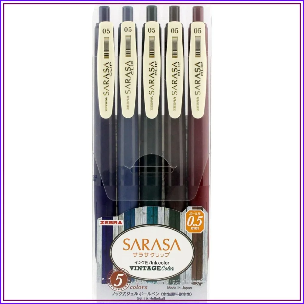Gel Ink Ballpoint Pen 0.5mm, Rubber Grip, Vintage Colors, 5 Colors Set
Gel Ink Ballpoint Pen 0.5mm, Rubber Grip, Vintage Colors, 5 Colors Set