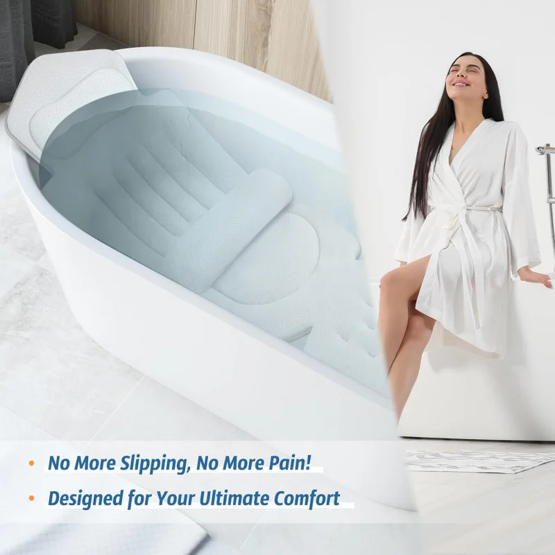 Non-Slip Bathtub Mat Silicone Suction Cups with Headrest Pillow Back Support Cushion Bath Tub Pad
Non-Slip Bathtub Mat Silicone Suction Cups with Headrest Pillow Back Support Cushion Bath Tub Pad