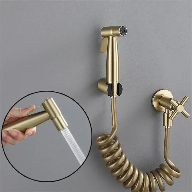 Brush gold Hand Held Bidet Sprayer Douche Toilet Kit Gray Shattaf 304 SUS Copper Valve Set Jet Bidet Faucet Set
Brush gold Hand Held Bidet Sprayer Douche Toilet Kit Gray Shattaf 304 SUS Copper Valve Set Jet Bidet Faucet Set