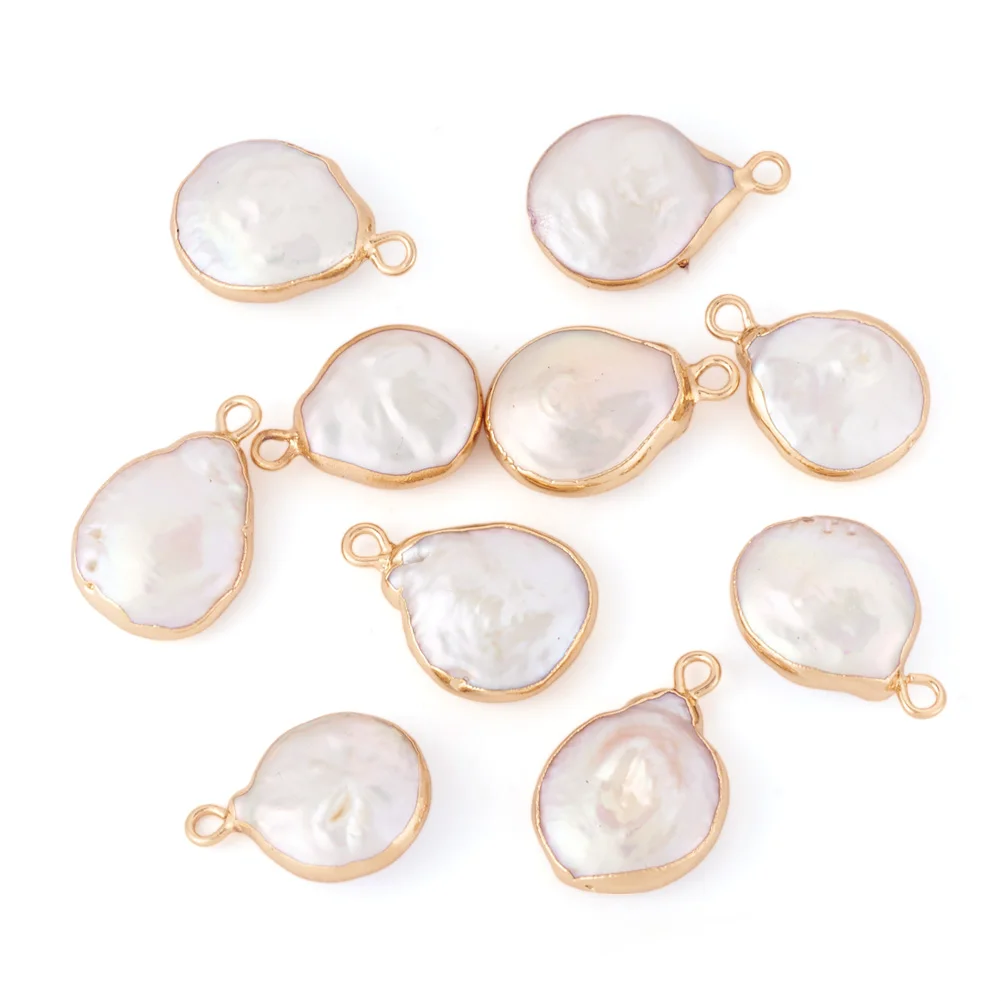 10pcs Flat Round Natural Baroque Pearl Keshi Pearl Pendants Cultured Freshwater Pearl Charm for Bracelet DIY Jewelry Making
10pcs Flat Round Natural Baroque Pearl Keshi Pearl Pendants Cultured Freshwater Pearl Charm for Bracelet DIY Jewelry Making