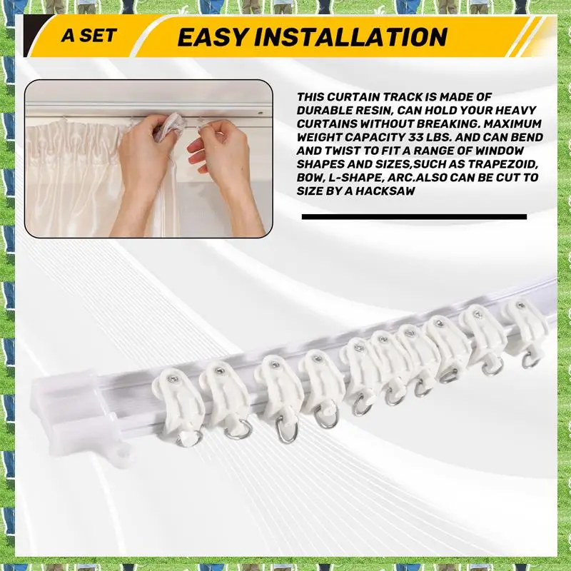 FTS Flexible Bendable Ceiling Curtain Track, Ceiling Mount For Curtain Rail, Room Divider Ceiling Track For Curtains
FTS Flexible Bendable Ceiling Curtain Track, Ceiling Mount For Curtain Rail, Room Divider Ceiling Track For Curtains