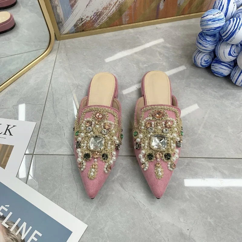 New Womens Shoes Luxury Rhinestone Mueller Slippers for Woman French Style Nobility Casual Shoes Designer Shoes Zapatos De Mujer
New Womens Shoes Luxury Rhinestone Mueller Slippers for Woman French Style Nobility Casual Shoes Designer Shoes Zapatos De Mujer
