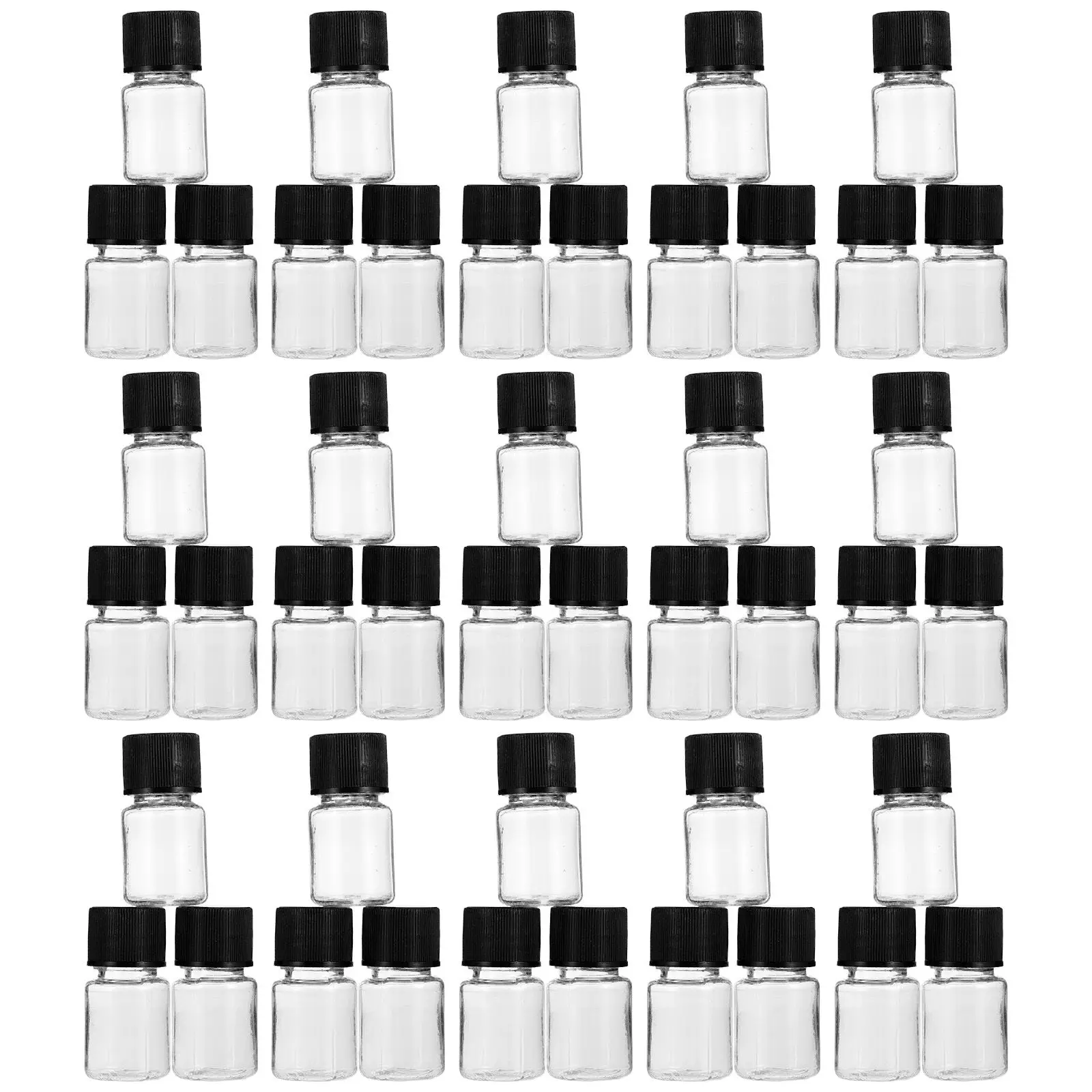 50pcs 5ml Clear Sample Bottles Black Screw Caps Refillable Travel Essential Oil Containers Lightweight Storage Solutions
50pcs 5ml Clear Sample Bottles Black Screw Caps Refillable Travel Essential Oil Containers Lightweight Storage Solutions