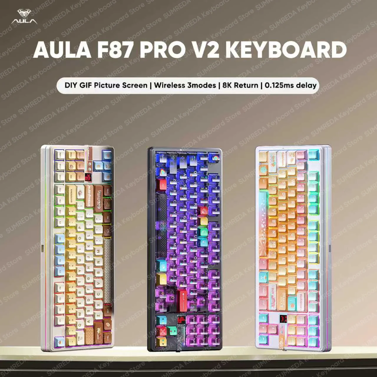 AULA F87 Pro V2 Wireless Gaming Mechanical Keyboard F87Pro V2 Bluetooth 2.4G Wired RGB Hotswap 8K Return 12000mAh Gamer Keyboard
AULA F87 Pro V2 Wireless Gaming Mechanical Keyboard F87Pro V2 Bluetooth 2.4G Wired RGB Hotswap 8K Return 12000mAh Gamer Keyboard