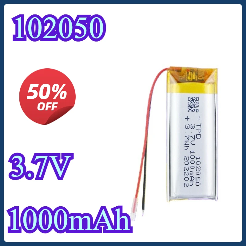 5PCS 3.7V 102050 Lipo Cells 1000mah Lithium Polymer Rechargeable Battery for MP3 GPS Recording Pen LED Light Free Charging Cable
5PCS 3.7V 102050 Lipo Cells 1000mah Lithium Polymer Rechargeable Battery for MP3 GPS Recording Pen LED Light Free Charging Cable