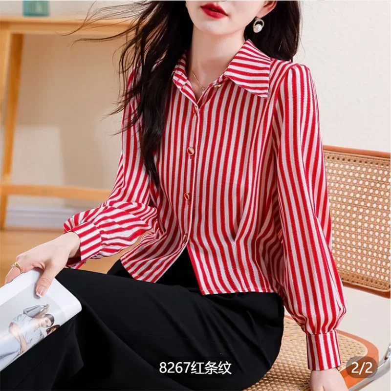 Women's Striped Shirt Long Sleeve Mid-life Mom's Spring Autumn New Style Elegant Base Layer Top
Women's Striped Shirt Long Sleeve Mid-life Mom's Spring Autumn New Style Elegant Base Layer Top