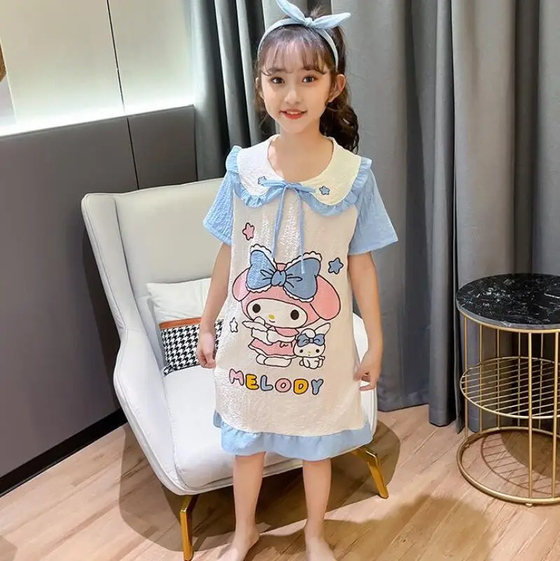 Sanrio My Melody Cinnamoroll Girls Nightdress Summer Clothing Pajamas Hello Kitty Cartoon Princess Skirt Sleepwear Cute Homewear
Sanrio My Melody Cinnamoroll Girls Nightdress Summer Clothing Pajamas Hello Kitty Cartoon Princess Skirt Sleepwear Cute Homewear