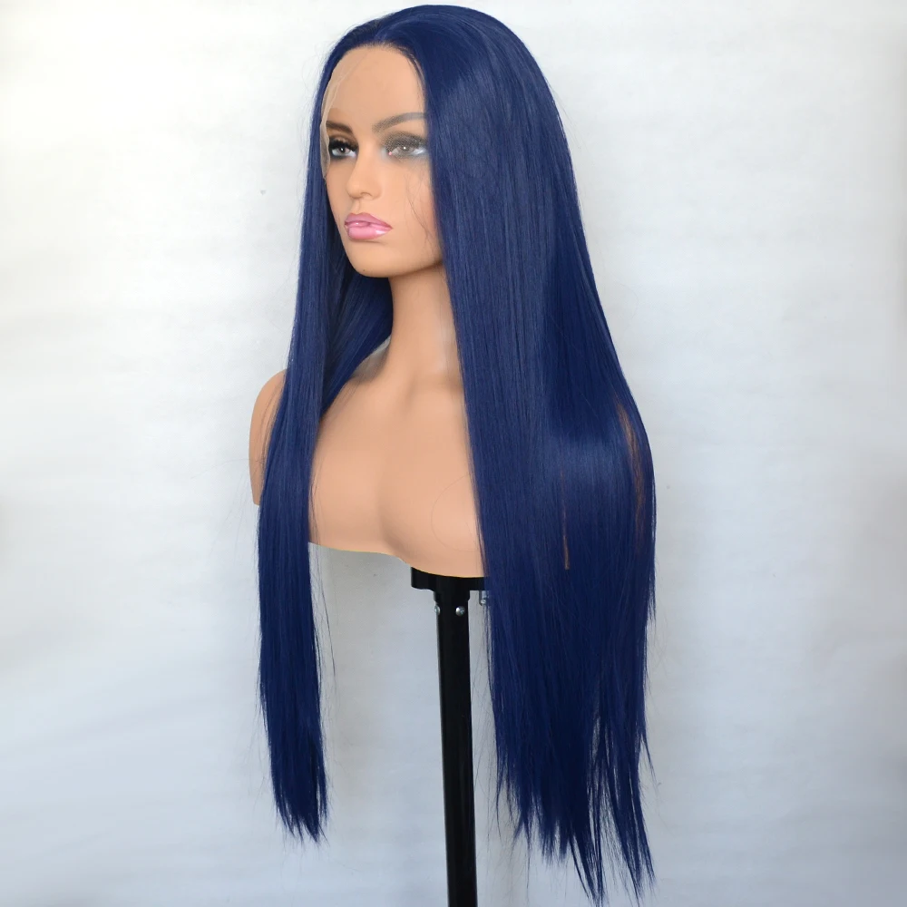 26Inch 180Density Soft Long Dark Blue Silk Straight Lace Front Wig For Black Women Baby Hair Glueless Synthetic Preplucked Daily
26Inch 180Density Soft Long Dark Blue Silk Straight Lace Front Wig For Black Women Baby Hair Glueless Synthetic Preplucked Daily