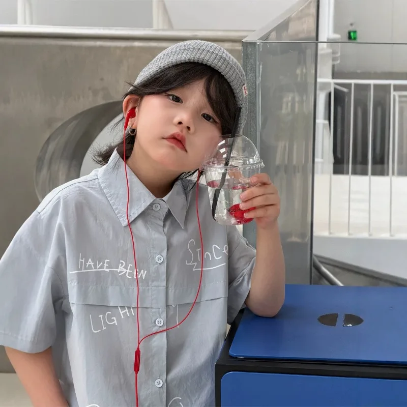 Korean Trendy Kids Shirt Boy Girl Summer Thin Short Sleeve Shirt Baby Loose Versatile Casual Top Stylishi
Korean Trendy Kids Shirt Boy Girl Summer Thin Short Sleeve Shirt Baby Loose Versatile Casual Top Stylishi