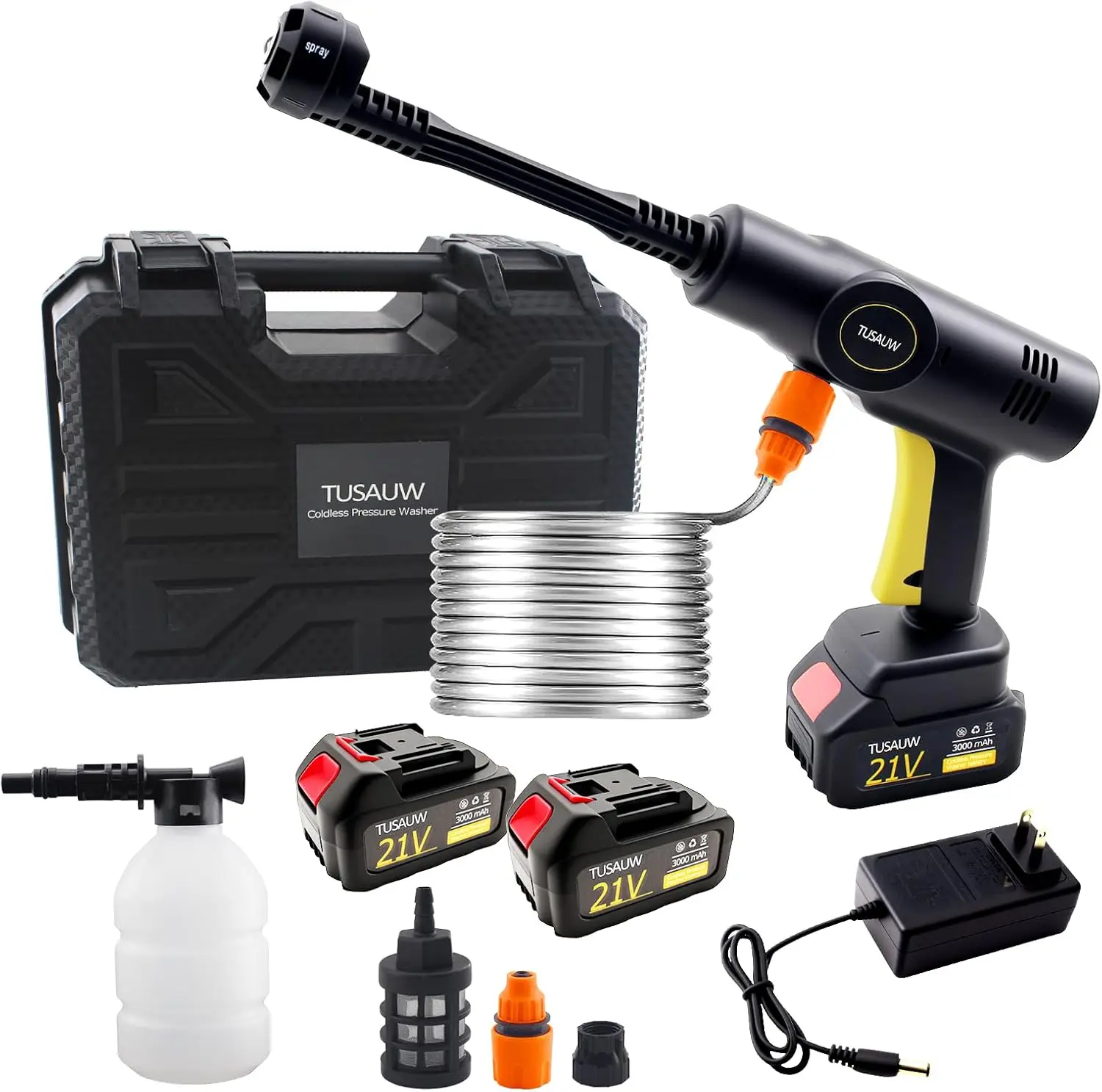 Беспроводная электрическая мойка высокого давления с 2 батареями и насадкой 6-в-1 для автомобилей, дома, забора и полива сада
Беспроводная электрическая мойка высокого давления с 2 батареями и насадкой 6-в-1 для автомобилей, дома, забора и полива сада