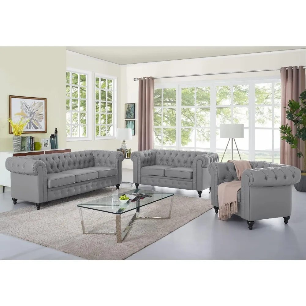 Набор диванов Chesterfield, комплект из 3 предметов Muebles para La Sala Juegos для гостиной, современная мебель, кожаный диван, диваны
Набор диванов Chesterfield, комплект из 3 предметов Muebles para La Sala Juegos для гостиной, современная мебель, кожаный диван, диваны